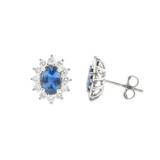 BER023-sapphire-and-diamond-halo-style-stud-earrings-image-1