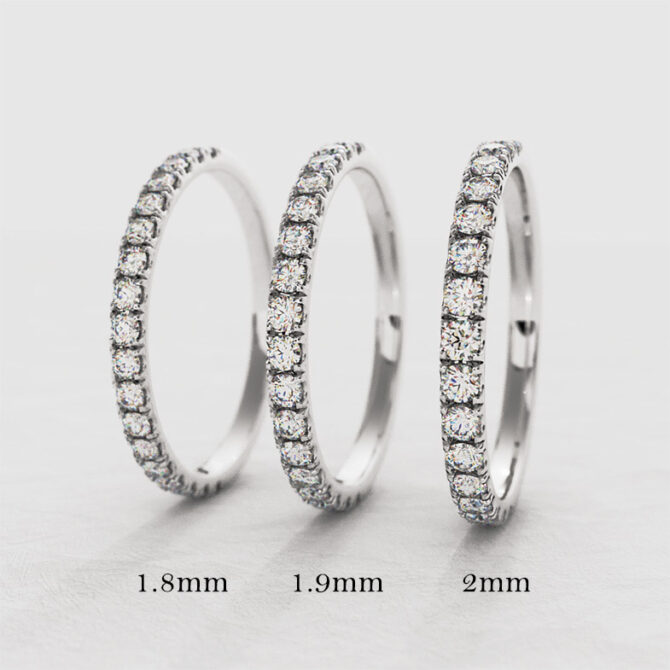 1.8mm to 2mm claw set yellow image diamond wedding rings in white gold and platinum