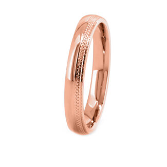 GWR2073 Gents Milgrain Effect Gents Rose Gold Wedding Ring