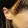 1.0ct diamond stud earrings in ear in Dublin Ireland