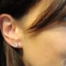 1.60ct diamond stud earring with brown hair