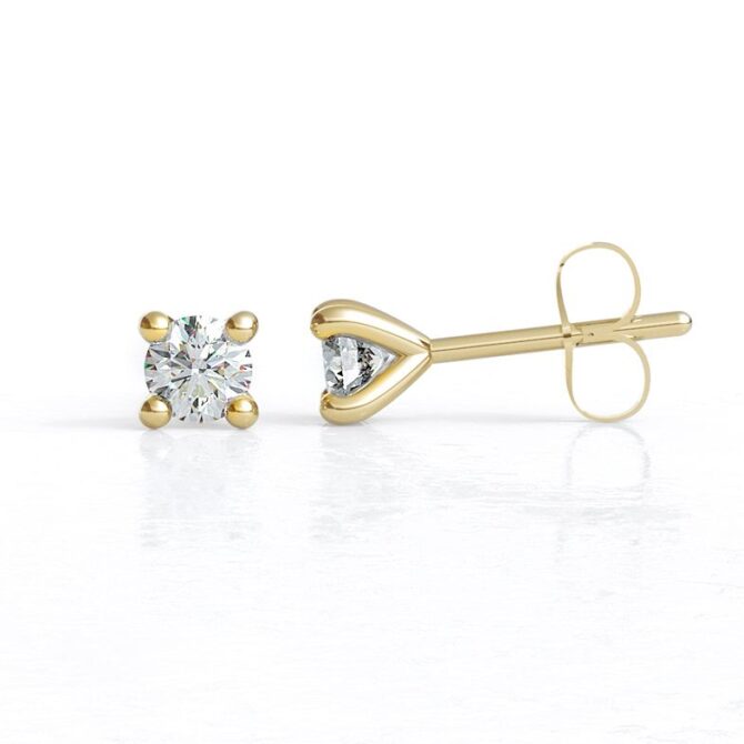 ber208-3mm-no-rail-yellow-gold-diamond-stud-earrings-image-1