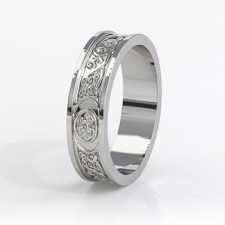 Custom Designed Celtic Gents Wedding Ring-SB0049 - Made in Dublin, Ireland