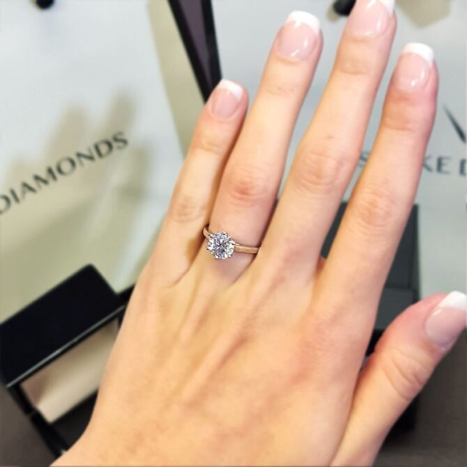 sr1017-six-claw-solitaire-diamond-engagement-ring-on-hand-image-1