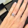 sr1017-six-claw-solitaire-diamond-engagement-ring-with-wedding-ring-on-hand-image-2
