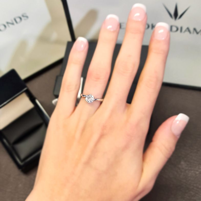 Ring On Hand Best Carat Size For Size Finger Actual Size What Does