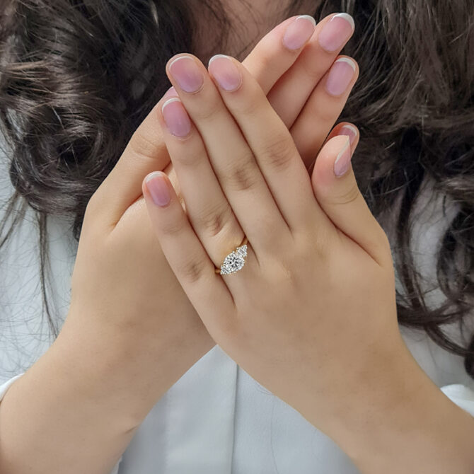 1.26 Carat Radiant Cut Side Stone Ring PR2002