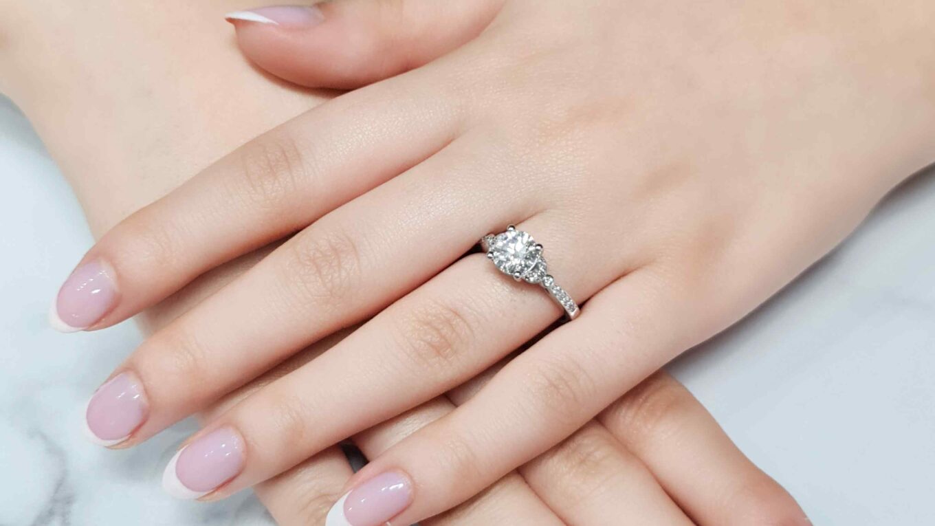 1.55 Carat Side Stone Ring PR1033 on hand 2