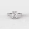 Radiant cut claw set diamond ring made in Ireland in white gold pr1061