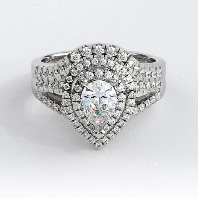 sb1939-bespoke-designed-pear-cut-diamond-double-halo-ring-with-matching-wedding-ring-image-3