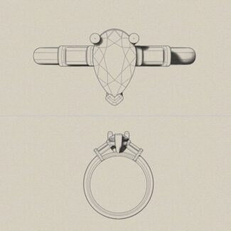 SB2132-bespoke-designed-pear-and-baguette-cut-diamond-three-stone-ring-image-1