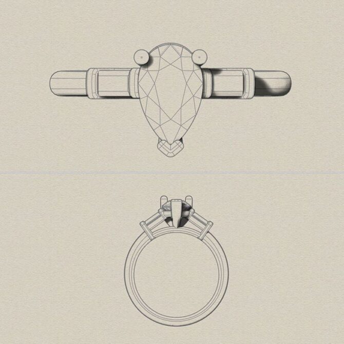 SB2132-bespoke-designed-pear-and-baguette-cut-diamond-three-stone-ring-image-1