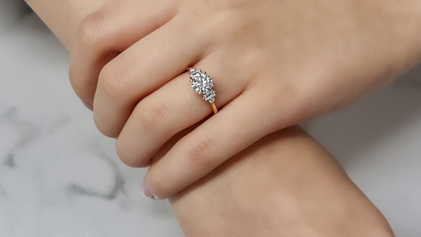 1.55ct Side Stone Moissanite Ring MPR1070