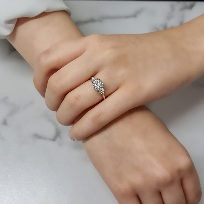 1.55ct Side Stone Moissanite Ring MPR1070