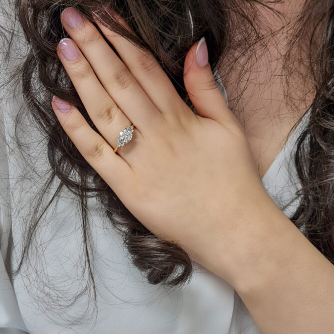 1.55ct Side Stone Moissanite Ring MPR1070