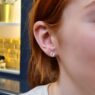 2.0ct diamond stud earrings in Dublin Ireland with red hair