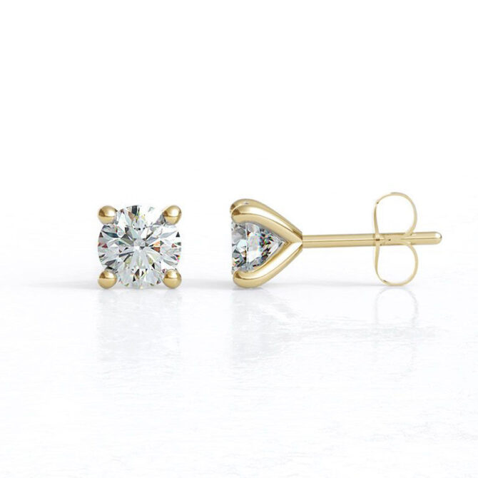 ber225-N-0.80ct-yellow-gold-no-rail-style-round-cut-natural-diamond-stud-earrings-image-1