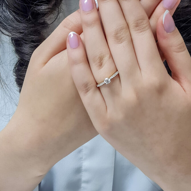 0.40 Carat 18k Yellow Gold Side Stone Ring PR2007