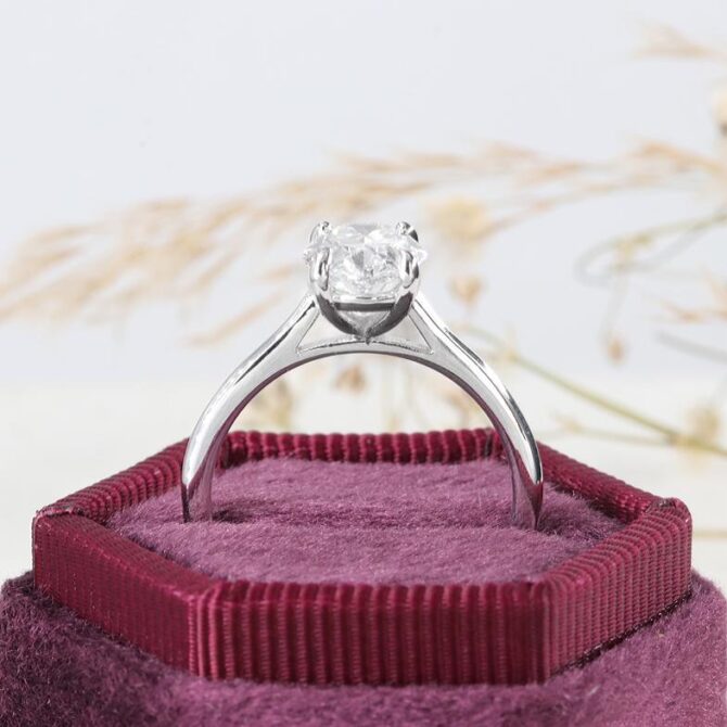 1.56ct Oval Cut Solitaire Diamond Ring sr1016-1.56-side view