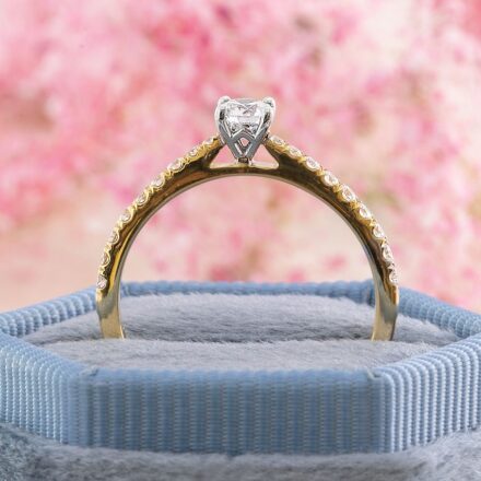 0.40ct 18k Yellow Gold Side Stone Diamond Ring PR1034 - Bespoke ...