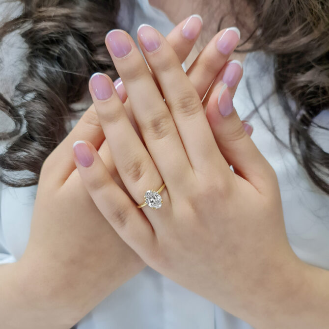 1.67ct Oval Cut Solitaire Diamond Ring SR2050 on hand 2