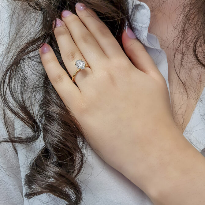 1.67ct Oval Cut Solitaire Diamond Ring SR2050 on hand 3