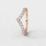 2mm claw set diamond V shape wedding ring in rose gold wr5110
