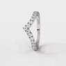 2mm claw set diamond V shape wedding ring in white gold wr5110
