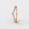 Claw set diamond set V shape wedding ring in rose gold wr5102