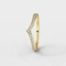 Claw set diamond set V shape wedding ring in yellow gold wr5102