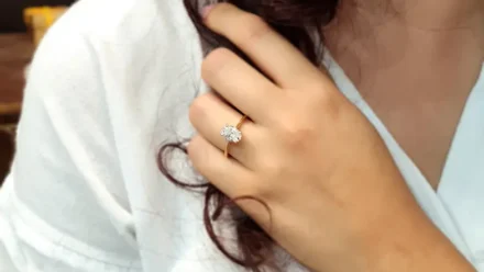 Oval solitaire diamond ring on hand in Dublin-sr2016-1.19ct-image 2