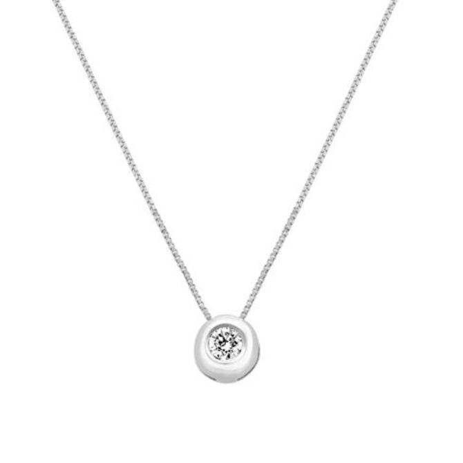 0.10ct Bezel Set Diamond Pendant Necklace PN109
