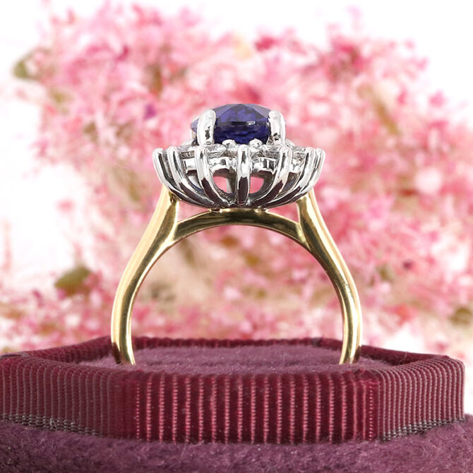 Oval Cut Lab Grown Sapphire Diamond Ring CR1048 Bespoke