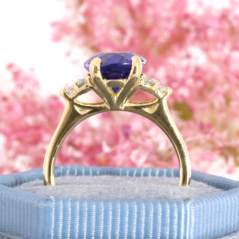Oval Cut Sapphire Diamond Ring CR1051 Bespoke Diamonds