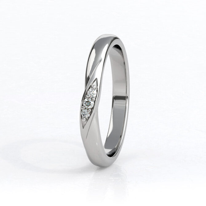Curved Diamond Wedding Ring SB0865, Dublin, Ireland