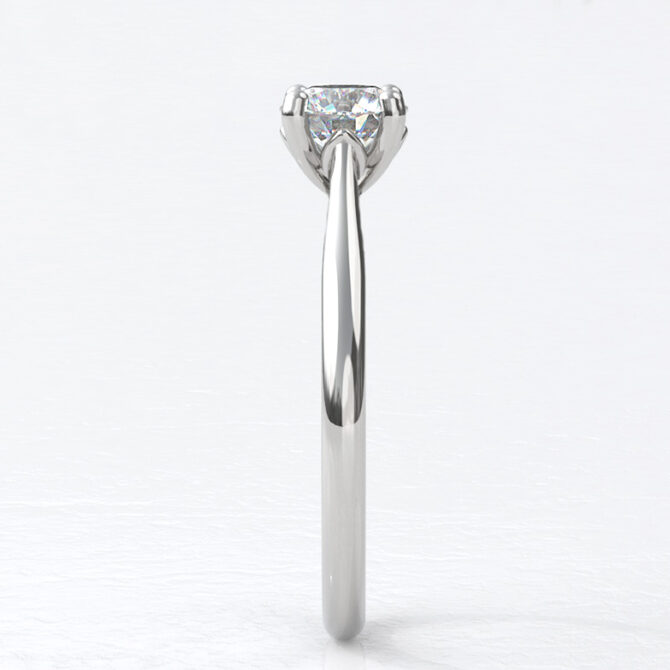 0.60ct 18k white gold four claw round cut diamond tulip ring