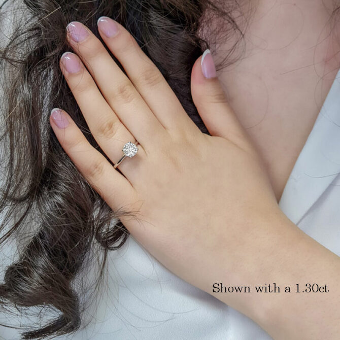 1.30ct-Round-Cut-Single-Stone-Bespoke-Diamond-Engagement-Ring-on-hand-SR1026-4