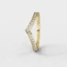 Channel set diamond V shape wedding ring in yellow gold wr5107