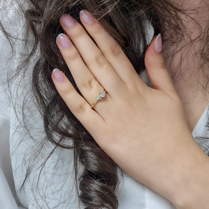 0.52ct Round Cut Multi Stone Ring SB3519 on hand 2