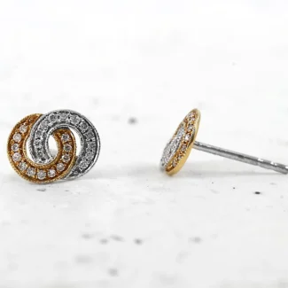 Natural diamond pave set earrings in 18k ber044