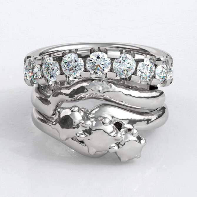 Custom made curved diamond set wedding ring - sb4660v3 image 02