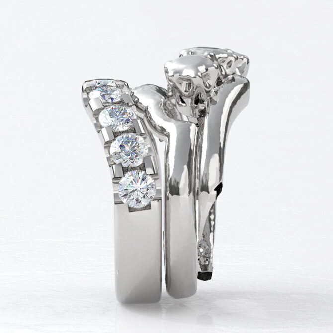 Custom made curved diamond set wedding ring - sb4660v3 image 03