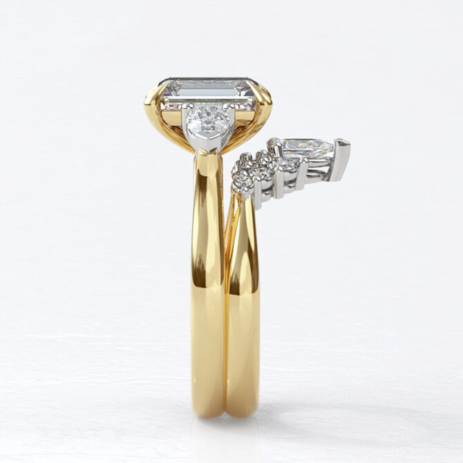 Custom made curved diamond set wedding ring - sb4797 image 01