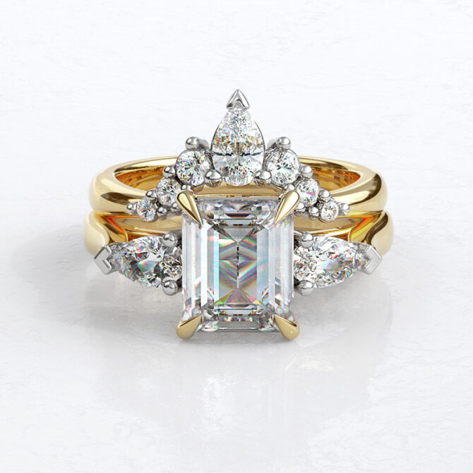 Custom made curved diamond set wedding ring - sb4797 image 02