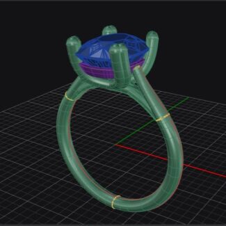 Custom made cushion cut solitaire engagement ring - sb4973 v4 image 2