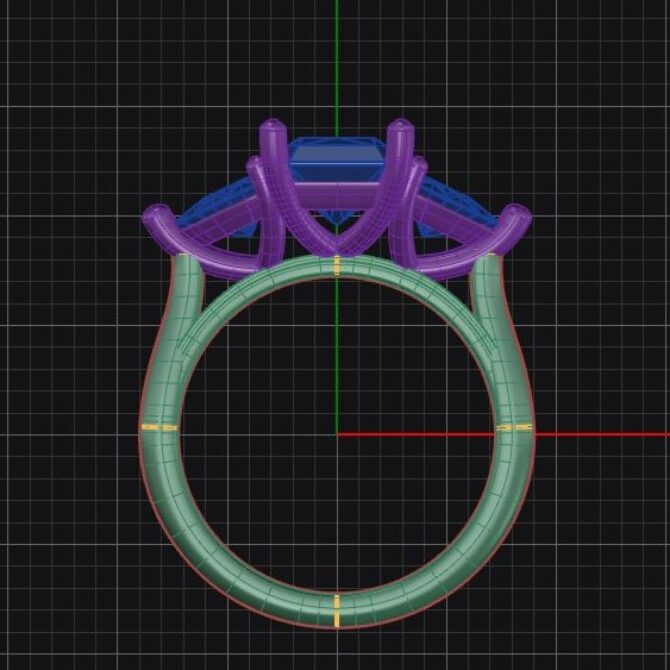 Custom made emerald and trillion three stone engagement ring - sb4967 v4 image 3