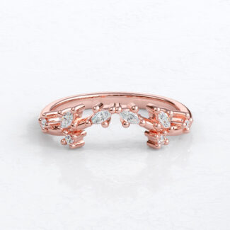 Custom made ladies curved diamond set wedding ring (for sb4128) - sb4841 v1 image 02