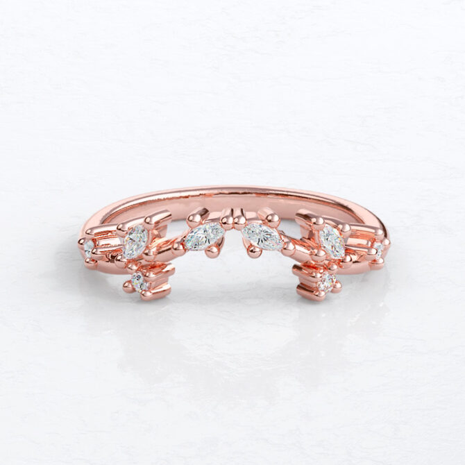 Custom made ladies curved diamond set wedding ring (for sb4128) - sb4841 v1 image 02