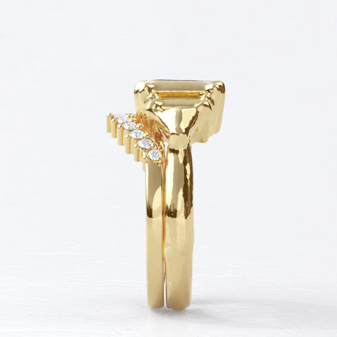 Custom made ladies curved diamond set wedding ring - sb4629 v3 image 01