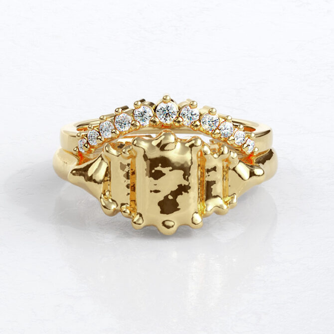 Custom made ladies curved diamond set wedding ring - sb4629 v3 image 02